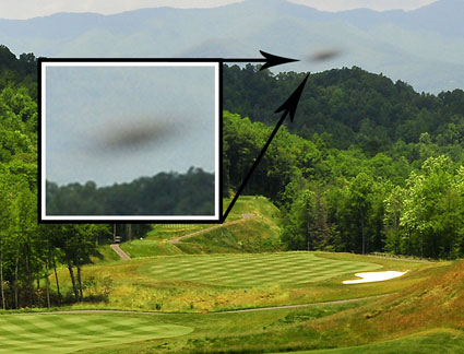 Sky Ship caught by D.C. Buchanan during golf course grand opening at Balsam Mountain Preserve