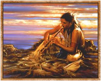 photo of Native American playing a flute