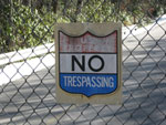 No Trespassing sign in front of PARI entrance