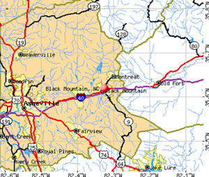 Map of Black Mountain, NC